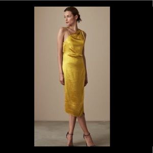 Reiss NWT - gold positano strappy dress size 10
